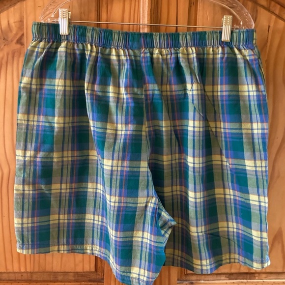 POLO: Men’s Ralph Lauren green blue plaid pajama lounge shorts size L - Picture 4 of 6